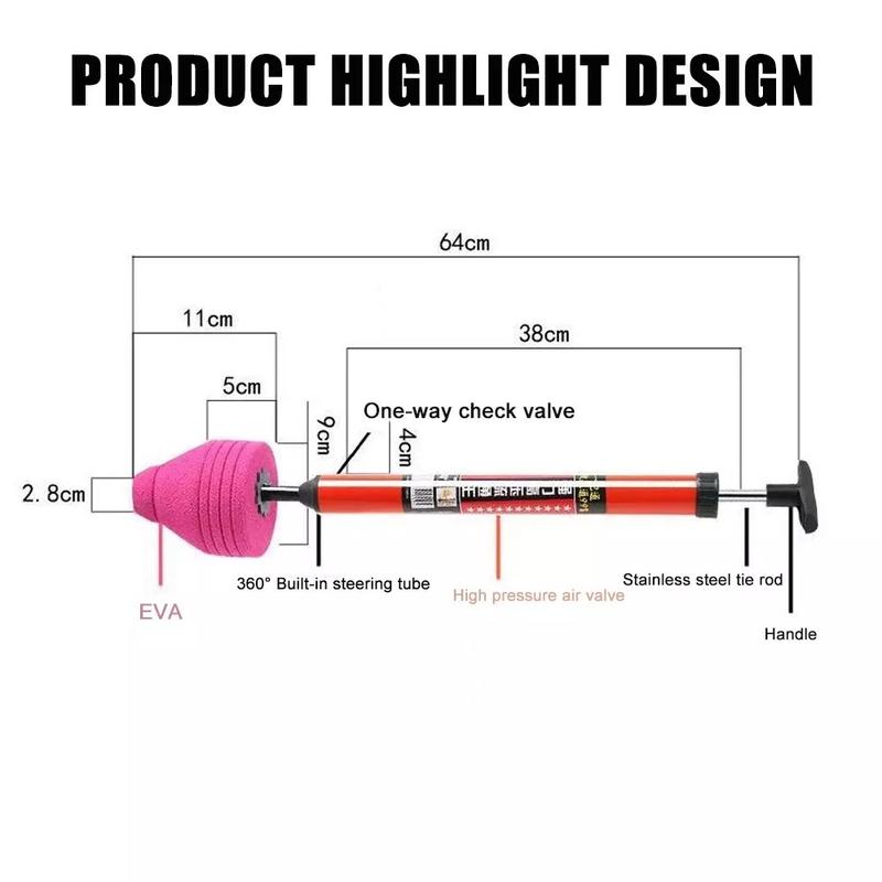 High Pressure Toilet Unblock a Shot, Toilet Plunger, Stainless Toilet Clog Remove Plastic Transparent Bottle Cover