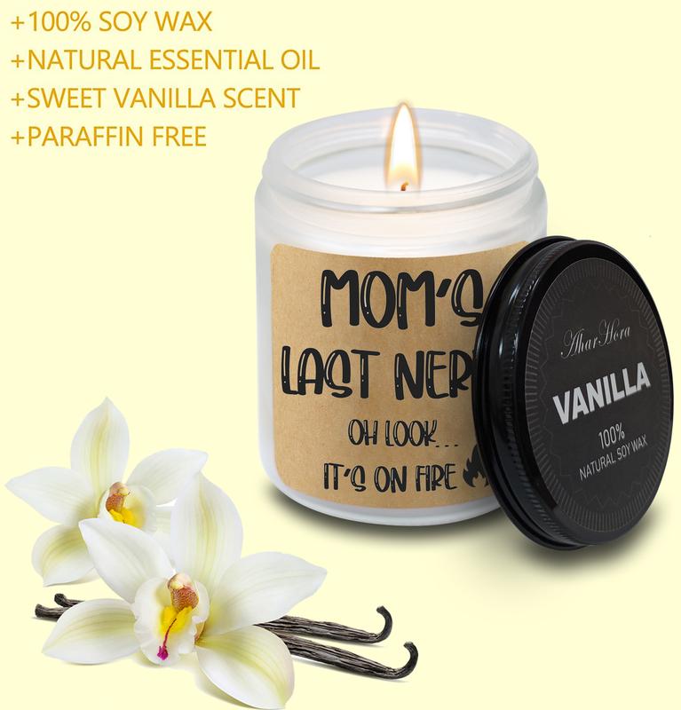 Moms Last Nerve Candle, Mother's Day Candle Gifts for Women - Funny Mother's Day Gifts for Mom - Gifts for Mom from Daughter Son, Birthday Gifts for Mom Grandma