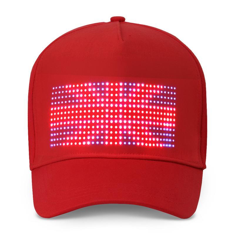 NEW 16x32 Full-Color Led Scrolling Hat With Bluetooth App For Custom Gifs Pics Text, Removable Led Display for Christmas, Party Clubs Outdoor Bar