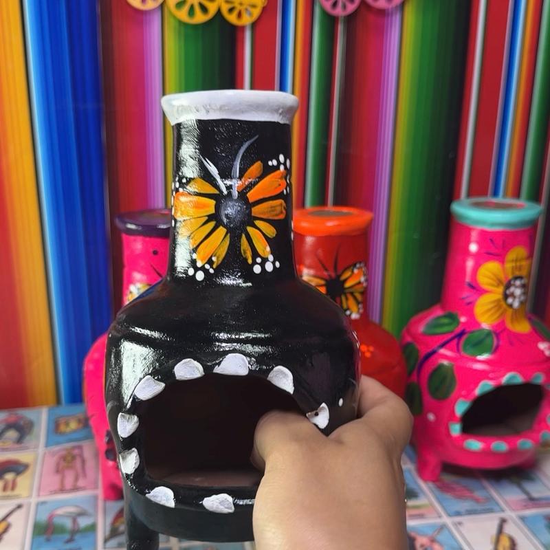 Painted mini chimney for a candle or incense