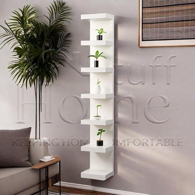 Home Stuff Wall shelf unit, 11 3 4x74 3 4,Use fixing devices suitable for the walls in your home. (2 x White)