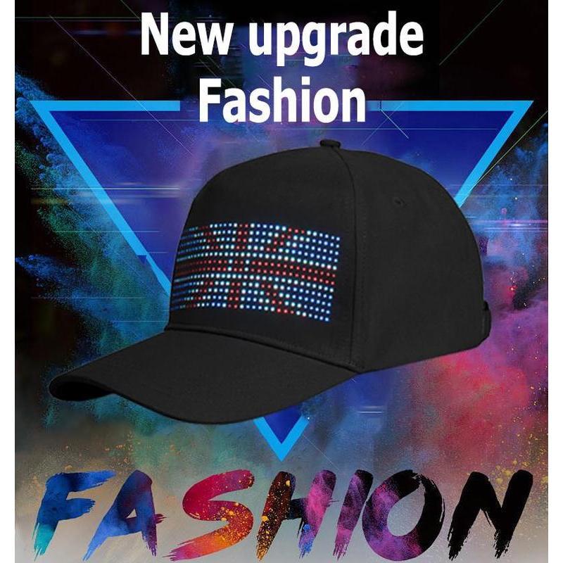 NEW 16x32 Full-Color Led Scrolling Hat With Bluetooth App For Custom Gifs Pics Text, Removable Led Display for Christmas, Party Clubs Outdoor Bar