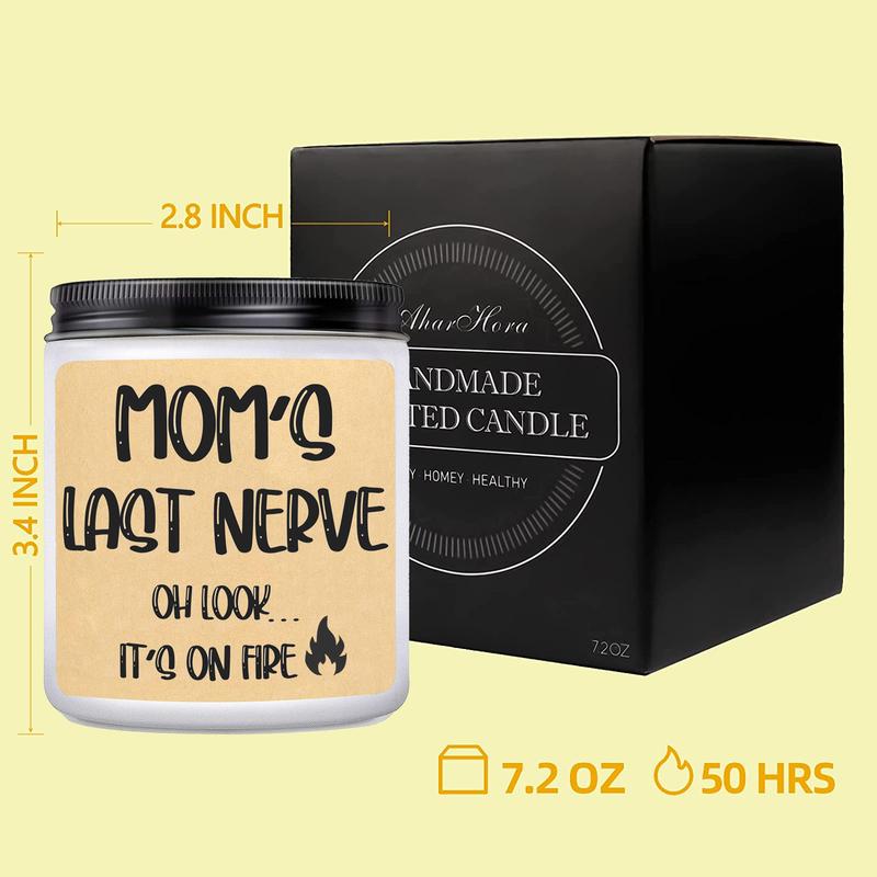 Moms Last Nerve Candle, Mother's Day Candle Gifts for Women - Funny Mother's Day Gifts for Mom - Gifts for Mom from Daughter Son, Birthday Gifts for Mom Grandma