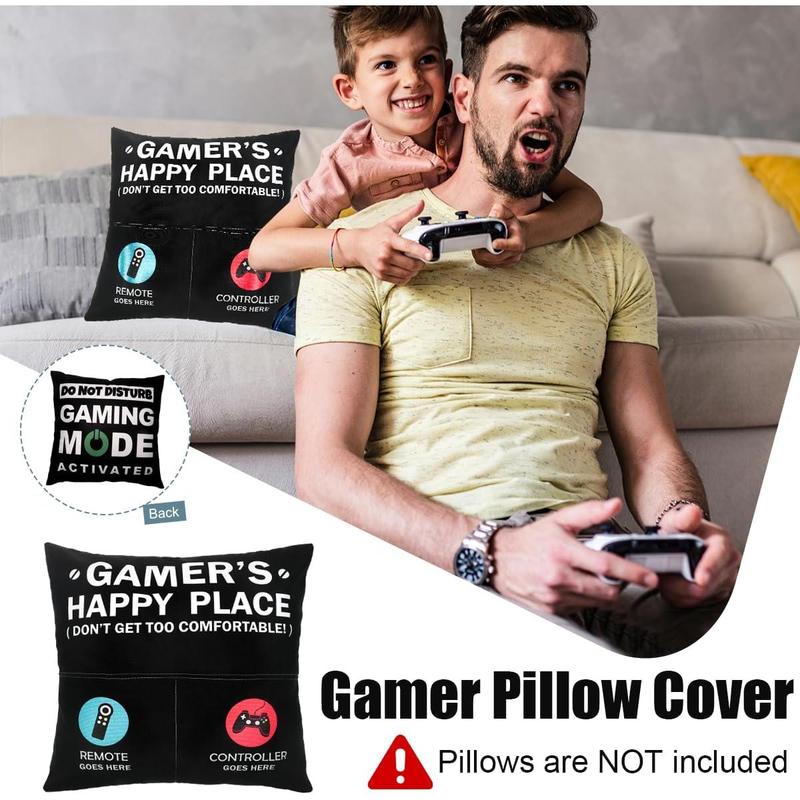 Gamer Gifts for Men Boyfriend Teenage Boy Birthday Christmas Gifts Box- Easter Basket Stuff  Room Decor Gaming Gift for Man Him Video  Lover (Gamer Tumbler+Pillow Cover+Socks+Stainless Sign)