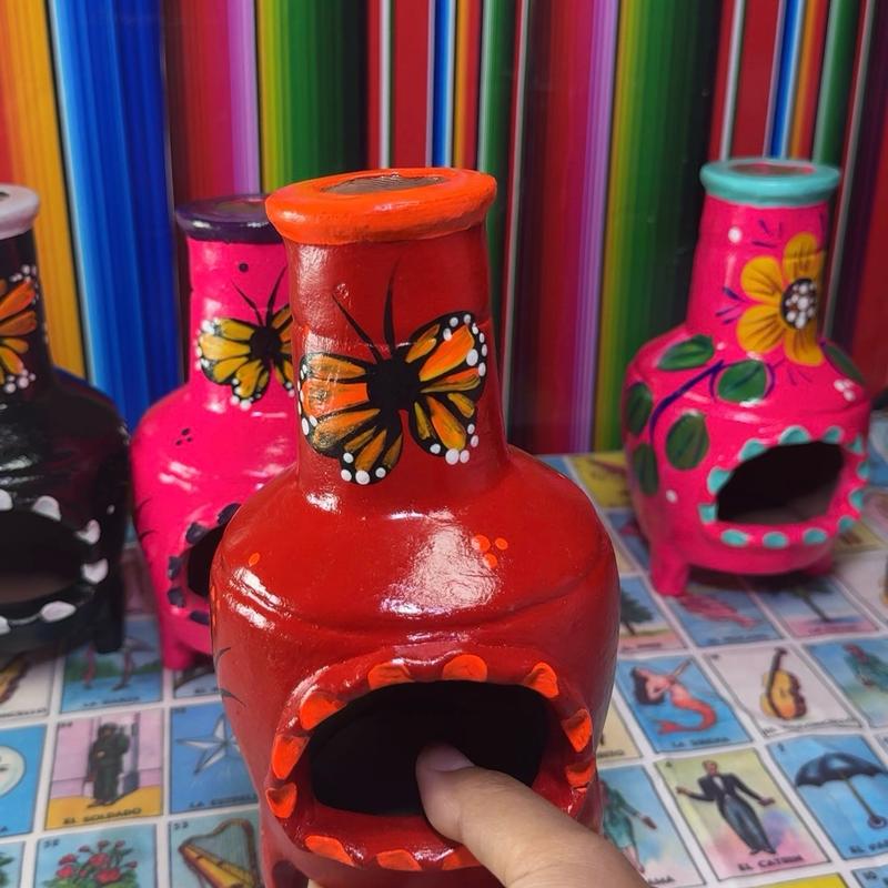 Painted mini chimney for a candle or incense