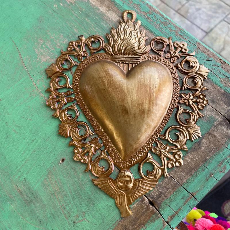 Antique Inspired Hanging Sacred Heart