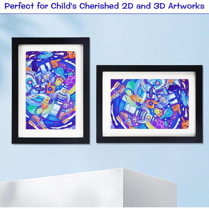 Kids Art Frame, Art Flip Photo Frame with Desktop Stand Front Opening Kids Artwork Frames Changeable Kids Artwork A4 Picture Frames for Kids Drawings, Artworks, Art Projects, Schoolwork (Black)