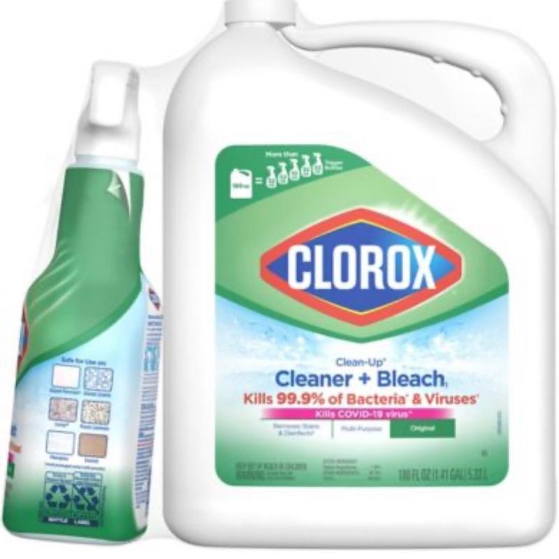 Clorox Clean-up Cleaner with Bleach Spray Bottles 32oz with Refill Bottle 180oz