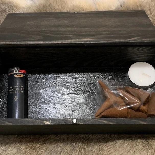 Vegvisir Incense Altar Box Norse Pagan Viking Heathen Nordic Knotwork Bone Handmade