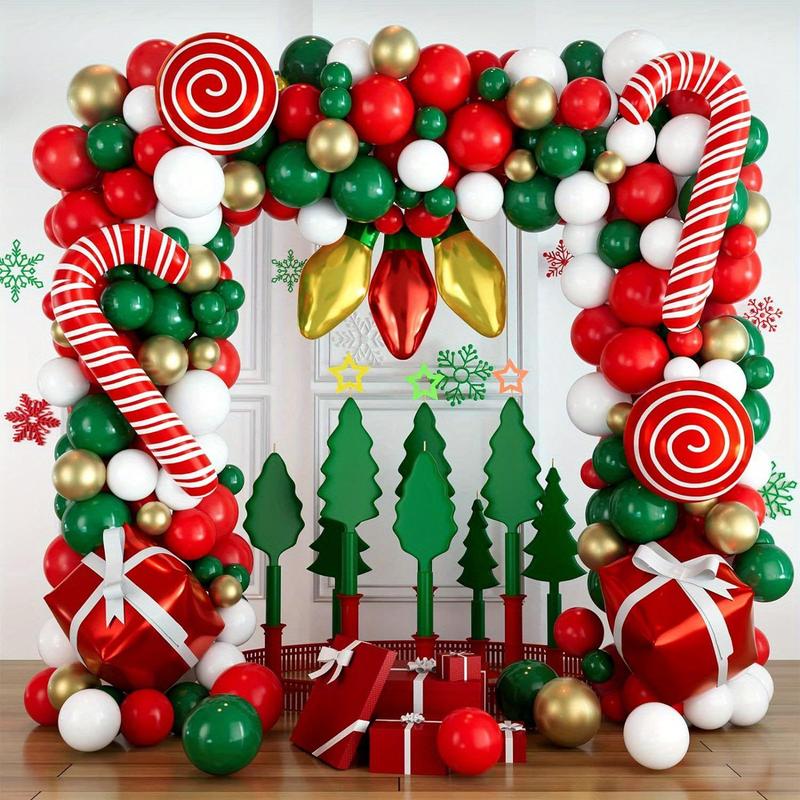 Christmas Balloon Arch Kit, 156pcs set Mixed Color Balloon Set, Balloon Garland Arch Kit for Christmas & New Year Party Decoration