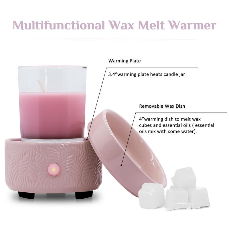 Candle Wax Melts Warmer Burner - Ceramic Essential Oil Burner Warmer 3-in-1 Fragrance Wax Melter for Scented Wax Tart Cube Aromatherapy Home Office Bedroom Decor Gifts