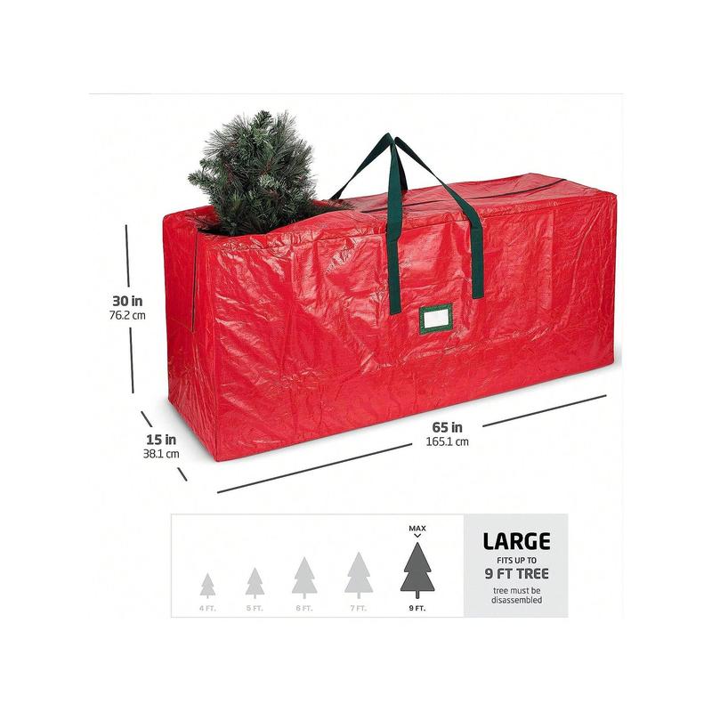 Large Christmas Tree Storage Bag, Suitable For Detachable Trees Up To 9 Feet Tall, 30 Inches High X 15 Inches Wide X 65 Inches Long, Waterproof, Heavy-Duty, Stylish Dual Zipper And Great Handlehalloween Decor, Christmas Decorations, Birthday Decorations,