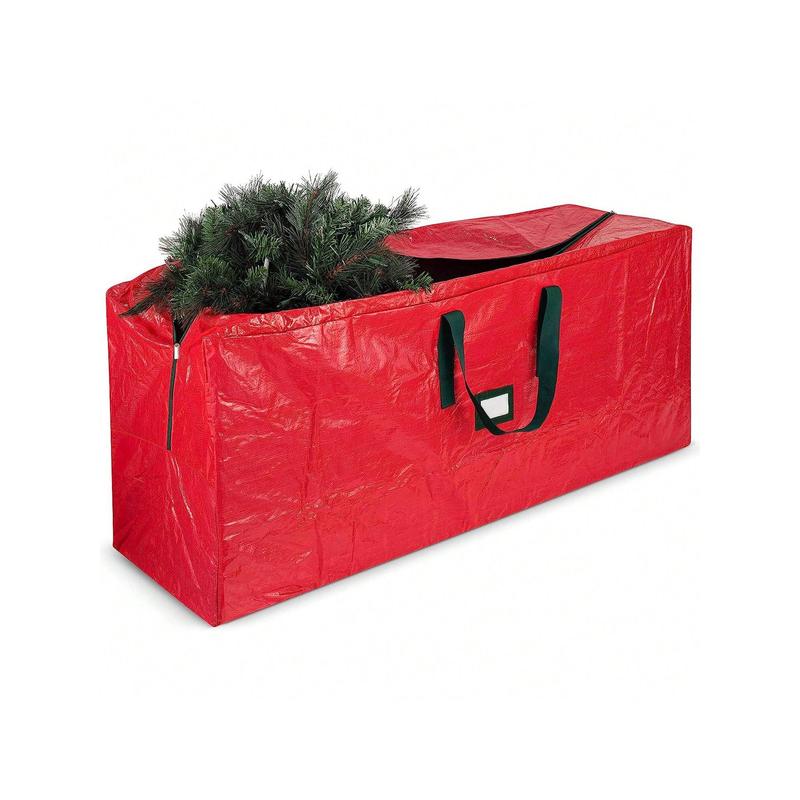 Large Christmas Tree Storage Bag, Suitable For Detachable Trees Up To 9 Feet Tall, 30 Inches High X 15 Inches Wide X 65 Inches Long, Waterproof, Heavy-Duty, Stylish Dual Zipper And Great Handlehalloween Decor, Christmas Decorations, Birthday Decorations,