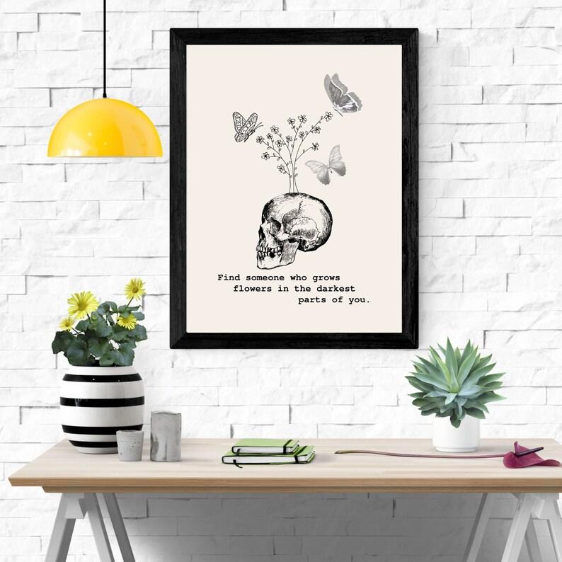 Find Someone Who Grows Flowers In The Darkest Parts of You, *NEW* Beige Background, ZB Wall Art, Sun To Me, ZB Poster