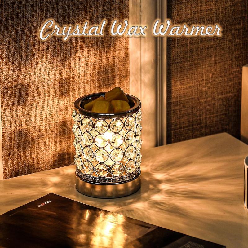 Electric Crystal Wax Melt Warmer - Bulb Heating, Elegant Crystal Design, Quickly Melts Wax Blocks, Releases Long-Lasting Fragrance, Perfect Candle Wax Burner and Wax Warmer for Home Decor