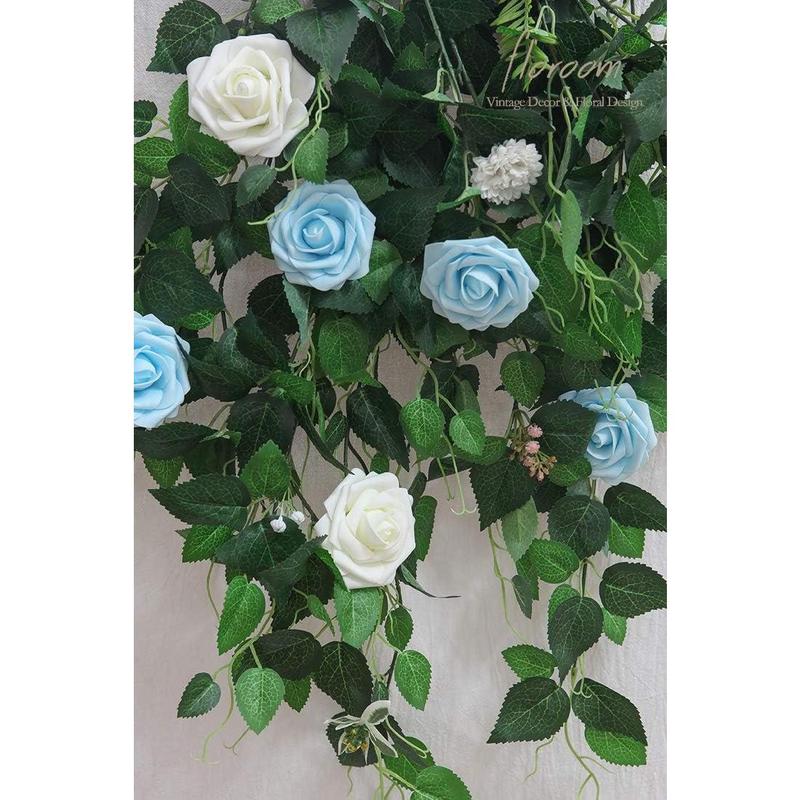 Artificial Flowers 25pcs Real Looking Ivory Foam Fake Roses with Stems for DIY Wedding Bouquets White Bridal Shower Centerpieces Arrangements Party Tables Decorations