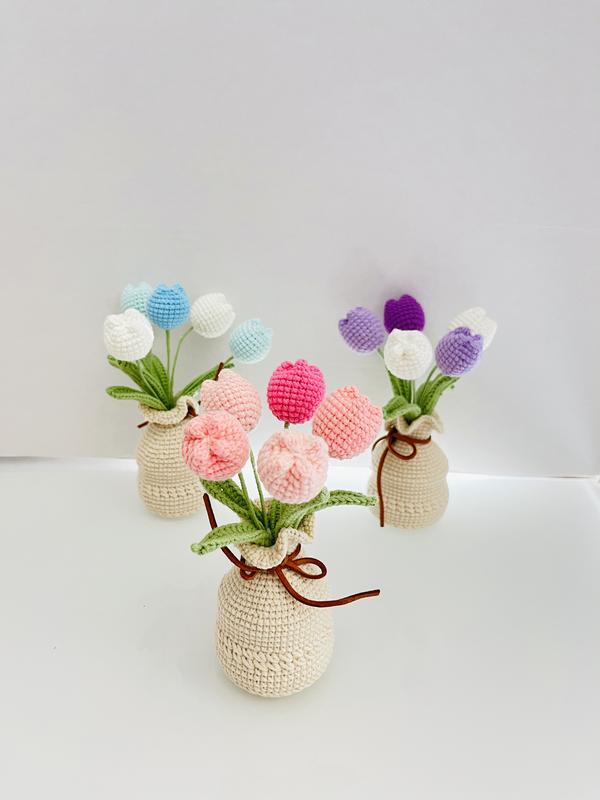 christmas gift+thanksgiving gift+crochet potted plant+potted flowers+potted sunflower+sunflower vase+home decoration+desk decoration+car decoaration+mother's day gift+pink+red+creative gift+unique gift+house warm