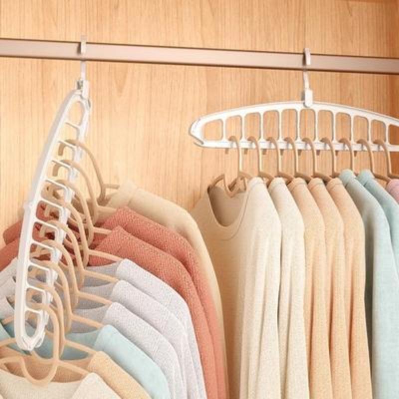 Rotatable Folding Clothes Hanger, 5 Counts set Space Saving Clothes Hanger, Modern Simple Large Capacity Clothes Hanger for Home Wardrobe Dormitory