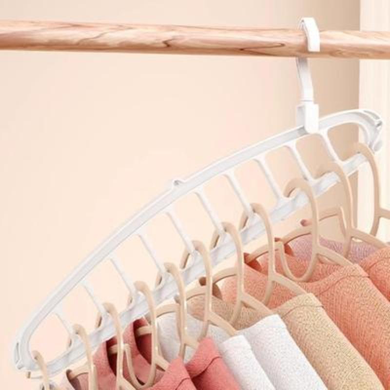 Rotatable Folding Clothes Hanger, 5 Counts set Space Saving Clothes Hanger, Modern Simple Large Capacity Clothes Hanger for Home Wardrobe Dormitory