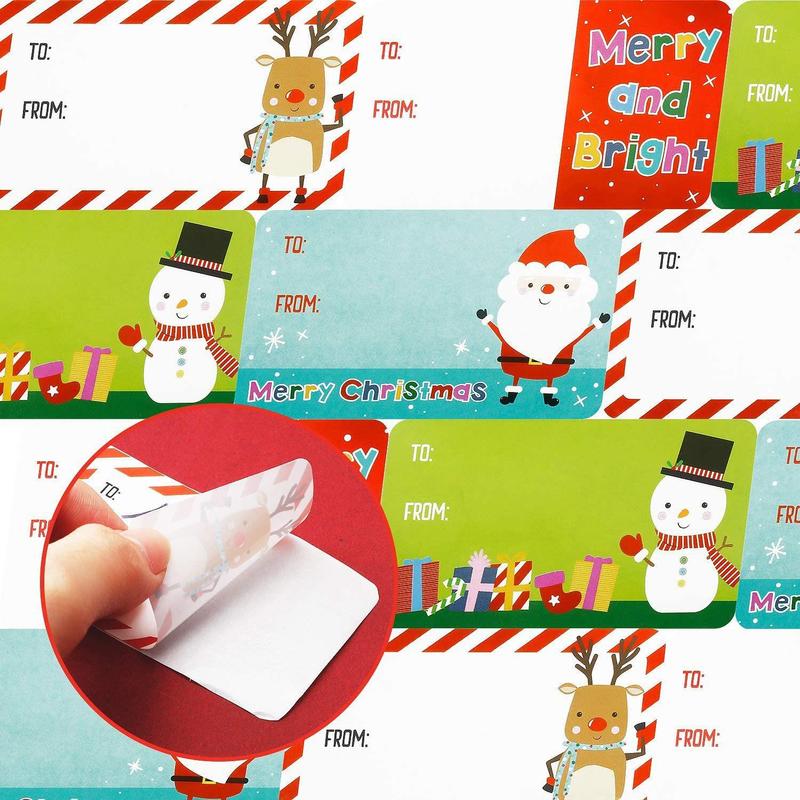 Christmas Themed Sticker Label, 200pcs roll Self Adhesive Gift Wrapping Sticker, Gift Decorative Sticker for Christmas Party