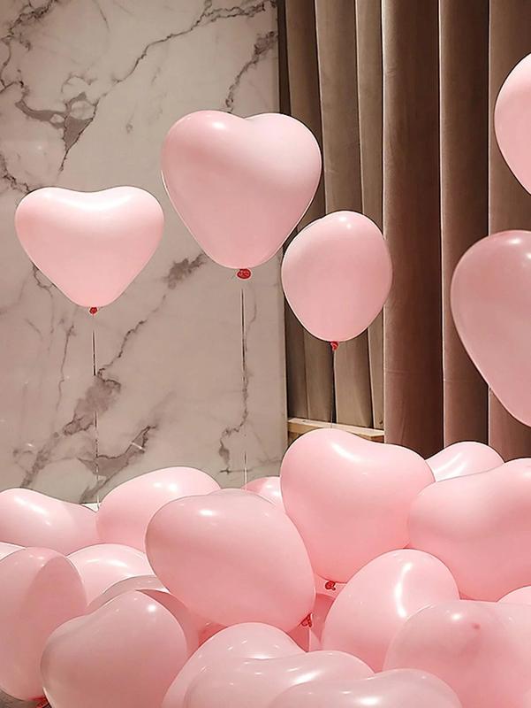 20Pcs Heart Shaped Balloons Red Pink Black Latex Balloon for DIY