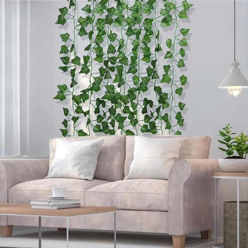 RECUTMS 118 Inches Plant Garland Hanging Vines with Lights LED Strings Artificial Ivy Fake Vines Greenery Garland Hanging Leaf Plants Faux Silk Green Leaves Plastic Plant for Party Room Decor Decorative christmas gifts