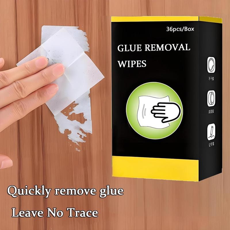 Disposable Glue Removal Wipes, 36pcs box Portable Cleaning Wipes, Cleaning Tool for Kitchen, Bathroom, Living Room, Car Surface