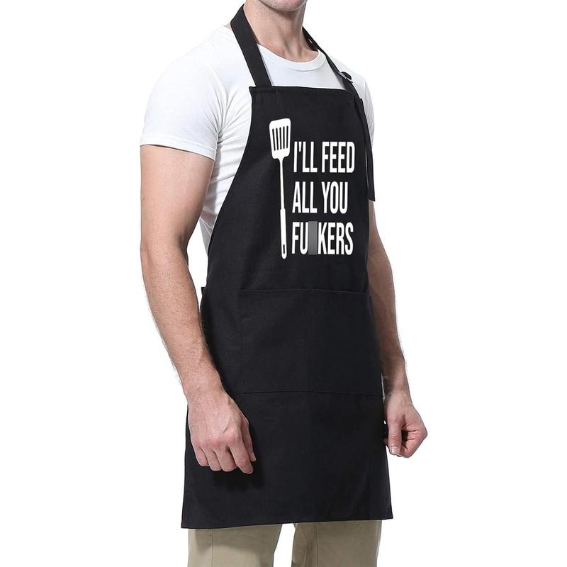 Miracua Funny Cooking Aprons for Men Women - Dad Gifts, Funny Gifts for Men Mom - Fathers Christmas, Birthday Gifts for Dad Step Dad Brother Boyfriend Husband - Cool BBQ Grilling Chef Apron for Men