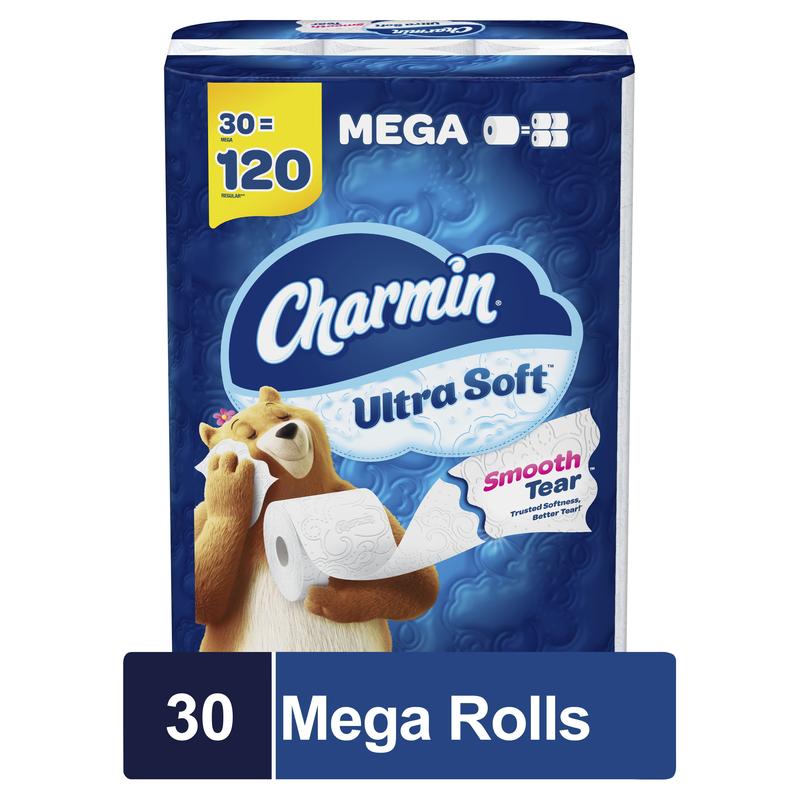 Charmin Ultra Soft Toilet Paper 30 Mega Rolls, 224 Sheets per Roll