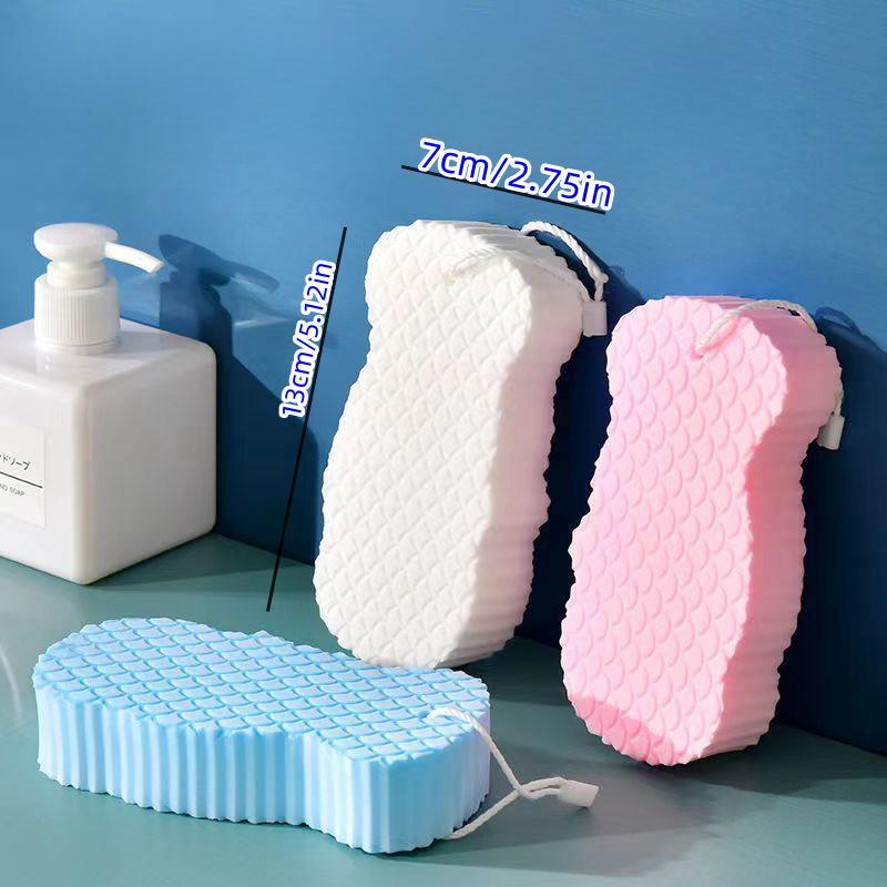 Double-sided Bath Sponge, 4 Counts set Exfoliating Body Scrubber, Body Dead Skin Remover for Home Bathroom Vacation Dormitory Salon