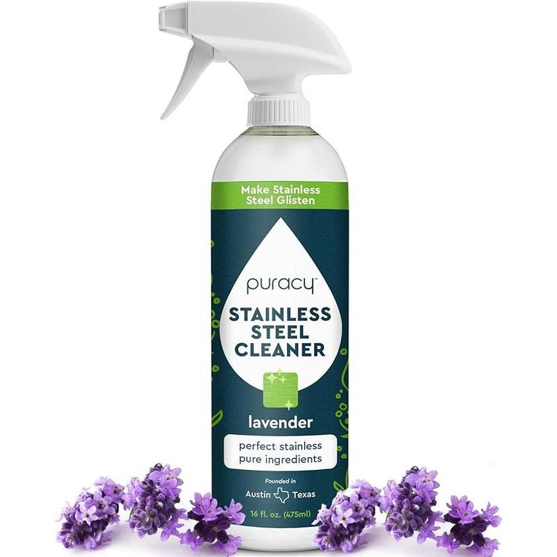 Stainless Steel Cleaner, 96.8% Natural Stainless Steel Sink Cleaner, Stainless Steel Cleaner for Appliances, Sink Cleaner and Polish Kitchen Cleaner, Stainless Steel Refrigerator Spray (Lavender)