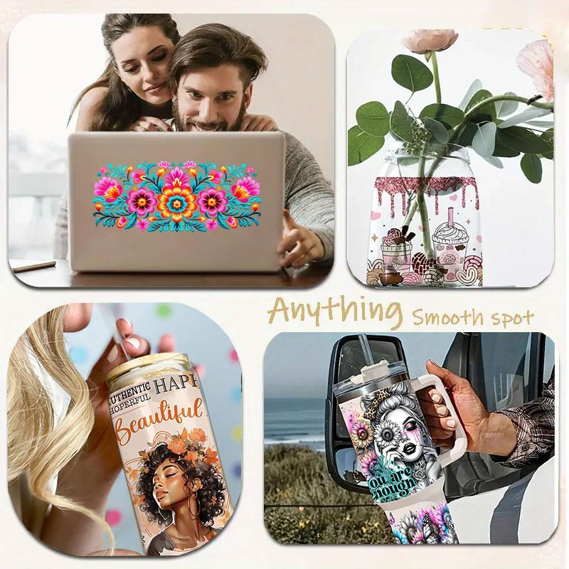 Butterfly & Flower Pattern Waterproof Sticker, 4 Counts set Waterproof Sticker, DIY Decorative Sticker for Water Bottle Cup Mug