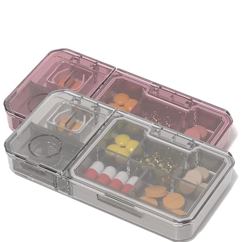 Portable Pill Storage Box, 1 Count Multi-grid Pill Organizer, Pill Storage Box for Home & Travel, Home Organizer for Pill & Medicine