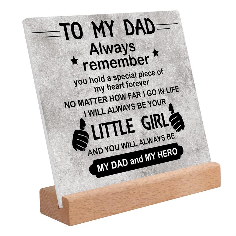 Dad Gifts for Christmas, Fathers Day Gifts for Dad from Daughter Acrylic Plaque, Desk Decorative Sign for Home Office Dad Birthday Gifts