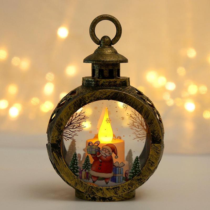 Christmas Themed Luminous Night Light, 1 Count Battery Powered Hanging Light, Desktop Candle Light, Window Ornament for Home Party Decoration