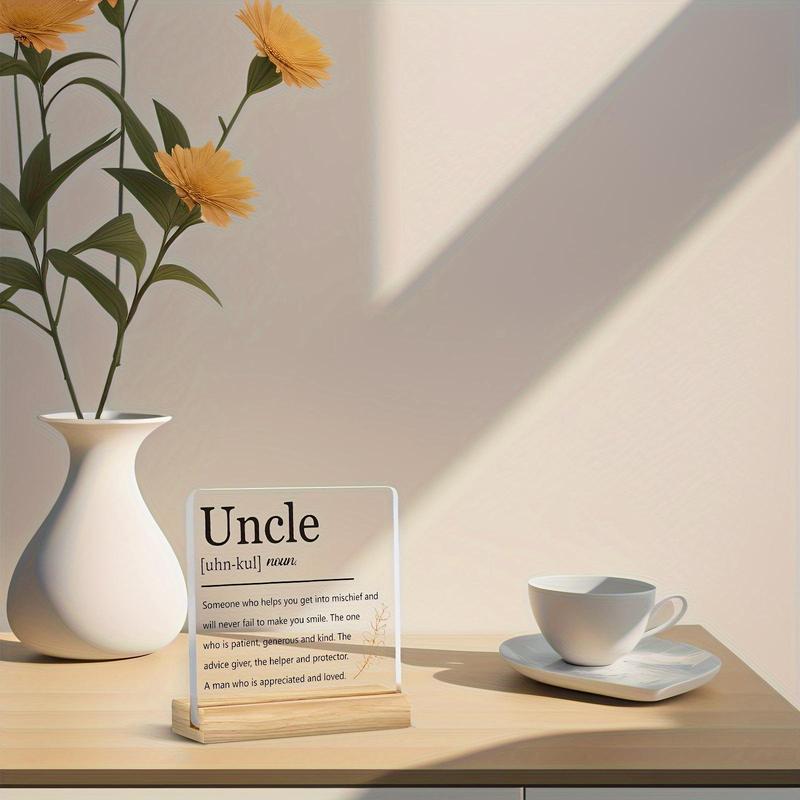 Gift for Uncle, Acrylic Desktop Ornament, Creative Letter Pattern Desktop Decoration, Desk Decorations for Home Office