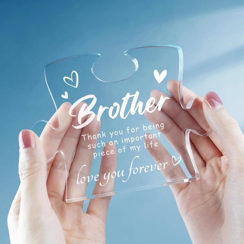 Gifts for Brother, Christmas Birthday Gifts for Brother from Sister Brother  Acrylic Block, Christmas Graduation Wedding Gifts for Brothers, Best Brother Gifts Ideas