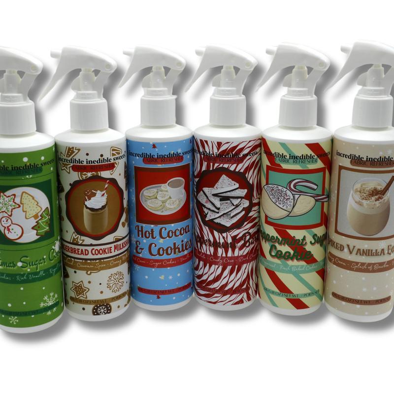 Christmas Collection: Incredible Inedible Sweets Christmas Collection Dessert Scented Premium Fabric Refresher & Linen Spray - 8 oz.