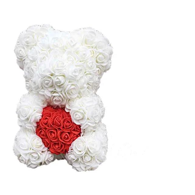 Valentines Day Gift Red Rose Teddy Bear Artificial Flower Bear