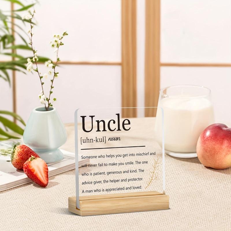 Gift for Uncle, Acrylic Desktop Ornament, Creative Letter Pattern Desktop Decoration, Desk Decorations for Home Office