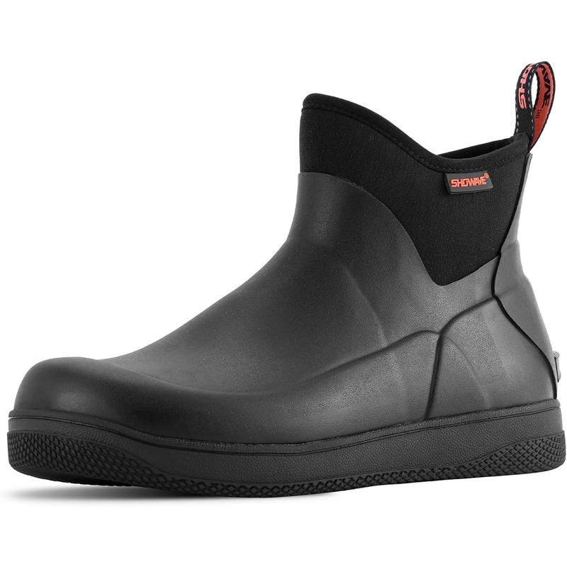 Men's Outdoor Rubber Boots Deck Boots Waterproof Ankle Rain Boots Saltwater Fishing Booties Non-slip