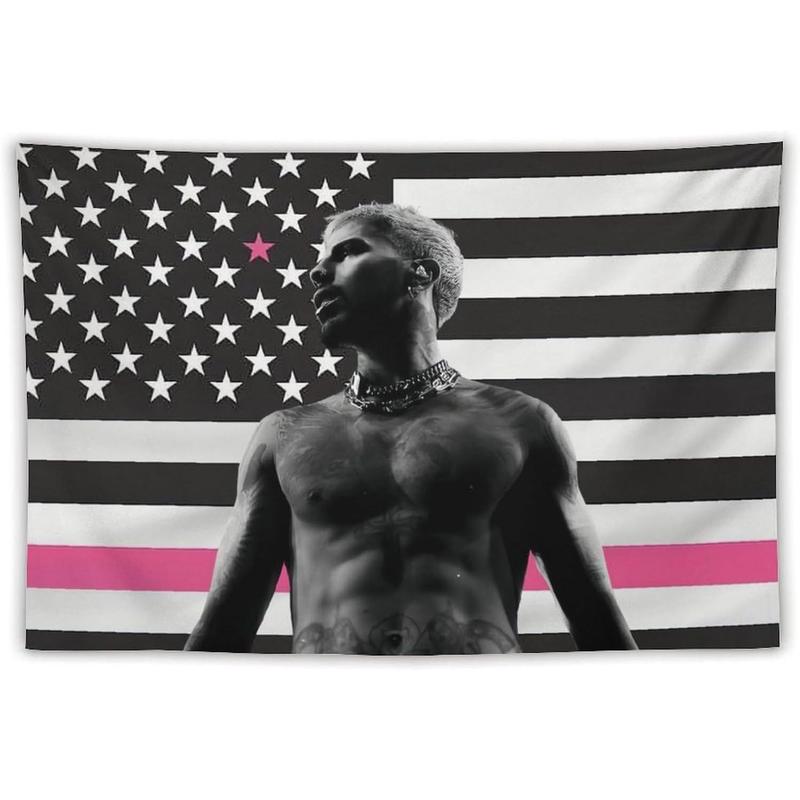 Rauw Singer Alejandro American Flag Tapestry Poster Suitable for College Dormitories, Bridal Chambers, Bedrooms, Living Rooms, Dormitories, Background Decorations, National Flag Gifts Merch