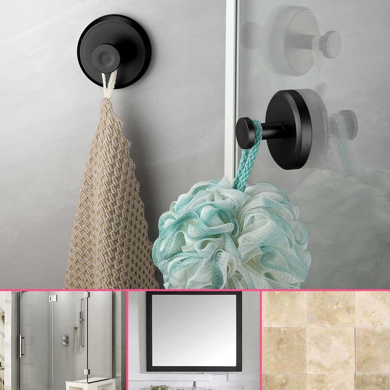 Suction Cup Hook, Waterproof & Rust Proof Hook, Multipurpose Hook for Shower, Bathroom, Kitchen, Glass Door, Mirror, Ceramic Tile