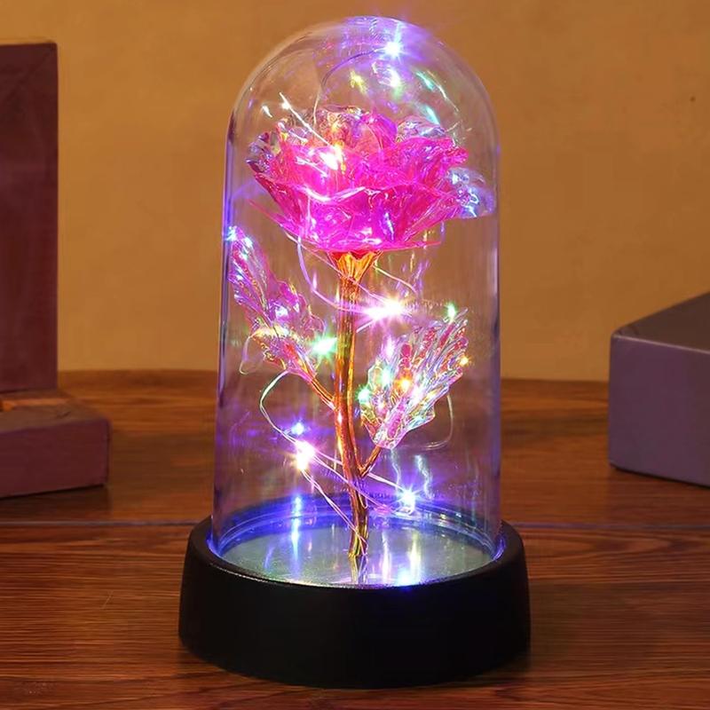 Rose Flower Gifts for Women,Galaxy Rose in Glass Dome,Lighted Eternal Flower,Forever Rose,Mom Womens Gifts for Christmas-Valentines Day Gifts for Her