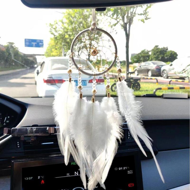 Dream Catcher with Feather, 1 Count Car Hanging Decoration, Hanging Decor For Home, Indoor