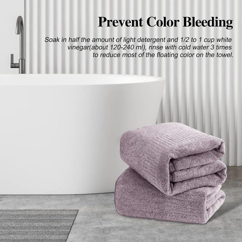 Bath Towels 4 Counts Large Bathroom Towels 35” x 63” Plush Soft Bath Towel for Shower Extra Absorbent Jumbo Bath Sheet Purple