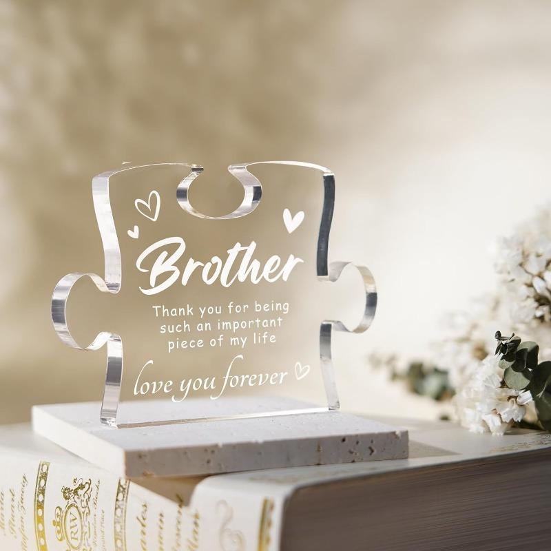 Gifts for Brother, Christmas Birthday Gifts for Brother from Sister Brother  Acrylic Block, Christmas Graduation Wedding Gifts for Brothers, Best Brother Gifts Ideas