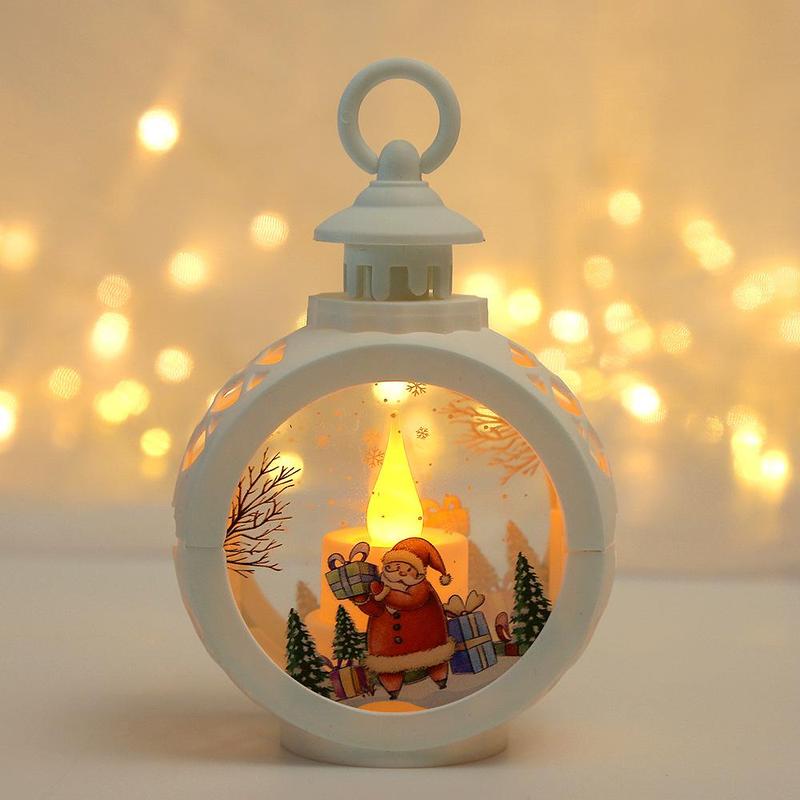 Christmas Themed Luminous Night Light, 1 Count Battery Powered Hanging Light, Desktop Candle Light, Window Ornament for Home Party Decoration