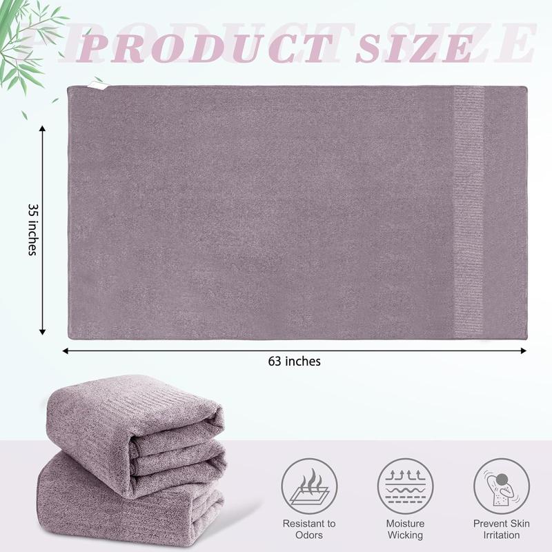 Bath Towels 4 Counts Large Bathroom Towels 35” x 63” Plush Soft Bath Towel for Shower Extra Absorbent Jumbo Bath Sheet Purple