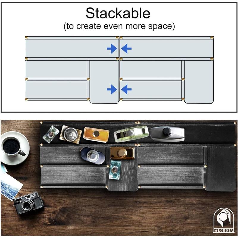 Cologne Organizer for Men - 4 Tiered Solid Wood Cologne Stand Display Shelf with Hidden Compartment. Perfume Organizer, Spice Rack and Funko Pop Shelves.